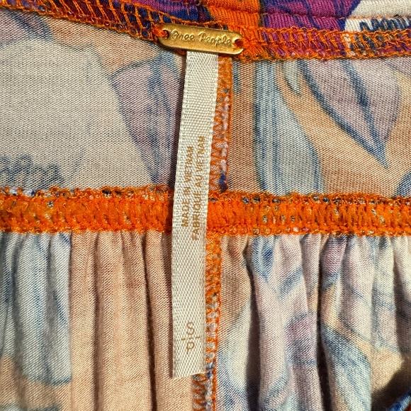 🎉😀CLEARANCE SALE😀🎉FREE PEOPLE Keepin' On Blouse in Festive Orange Combo - Picture 5 of 8